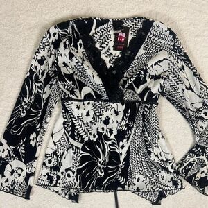 JTB Whimsigoth Floral Long Sleeve Top